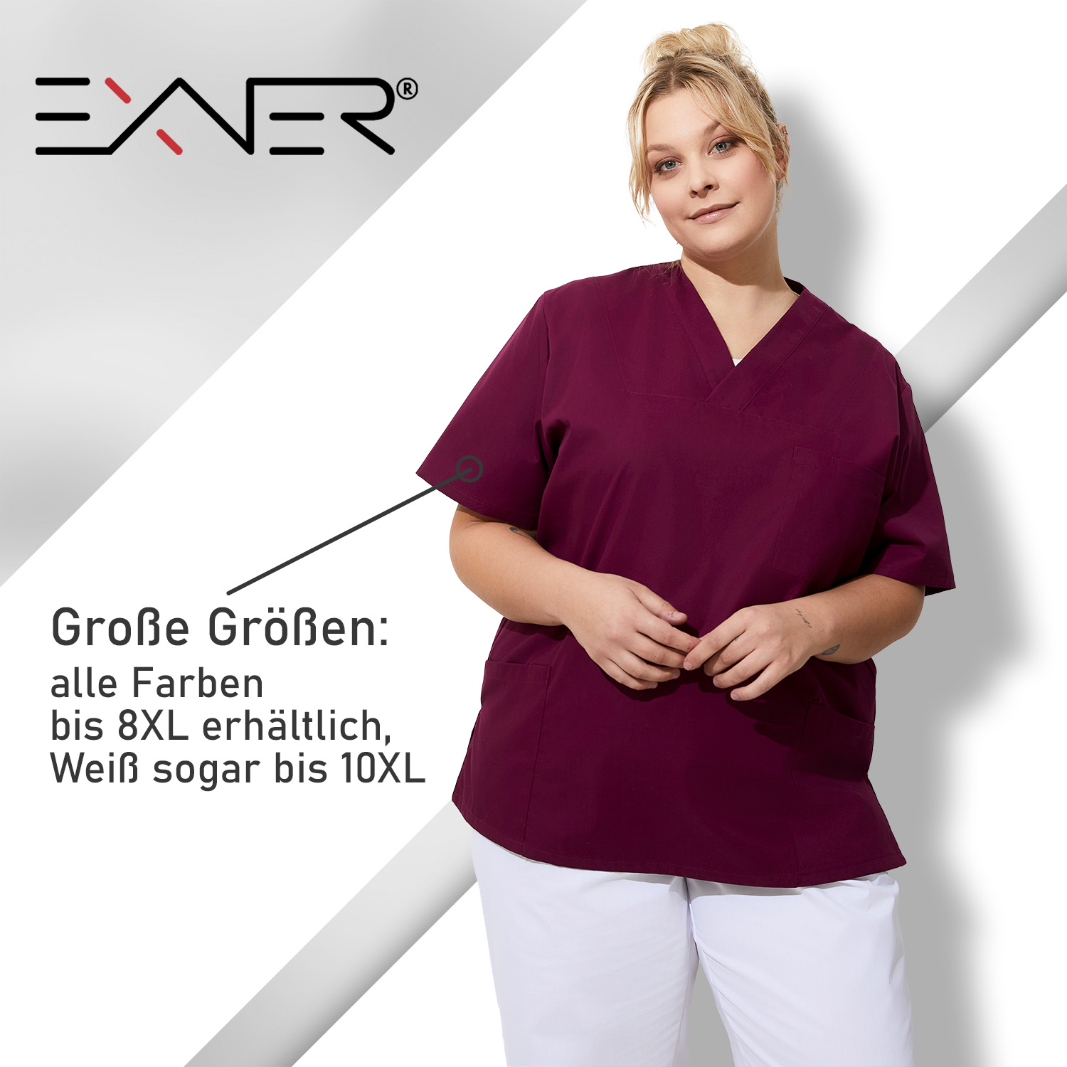 Schlupfkasack, unisex, weiß, 5XL