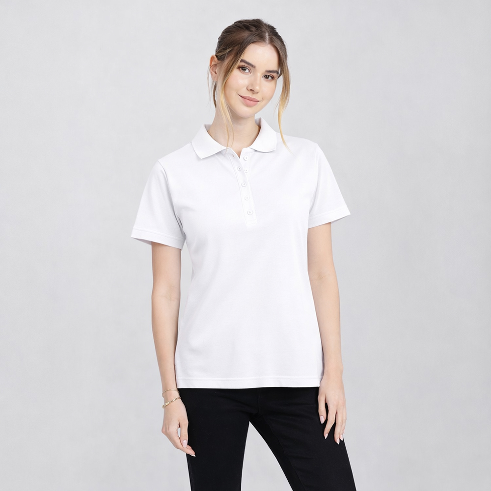 Damen-Poloshirt,Knopfleiste mit 5 gleichfarbigen KnöpfenKurze Ärmel