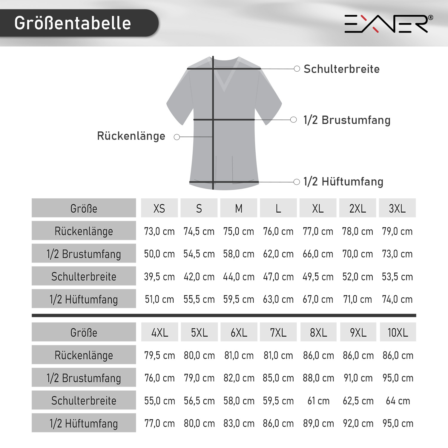 Schlupfkasack, unisex, weiß, 5XL