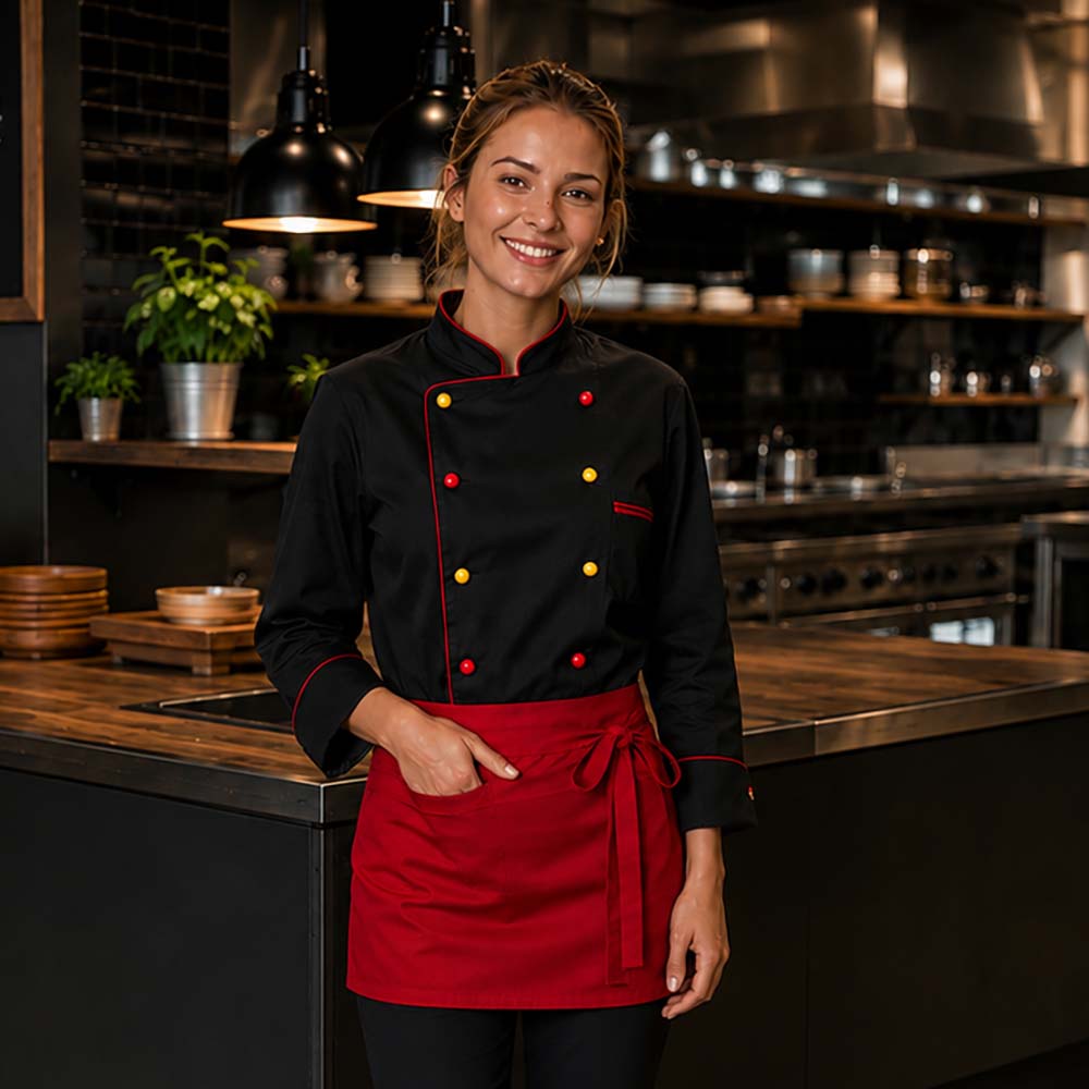 Vorbinder 80 x 45 cm – Hochwertige Schürze für Gastronomie & Service, durchgehenden Stoffbänder.