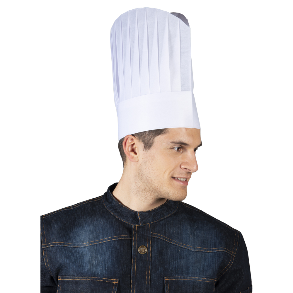 Element 4 of 4 (image) – one way-chef hat STANDARD, 30cm, rund, col. white