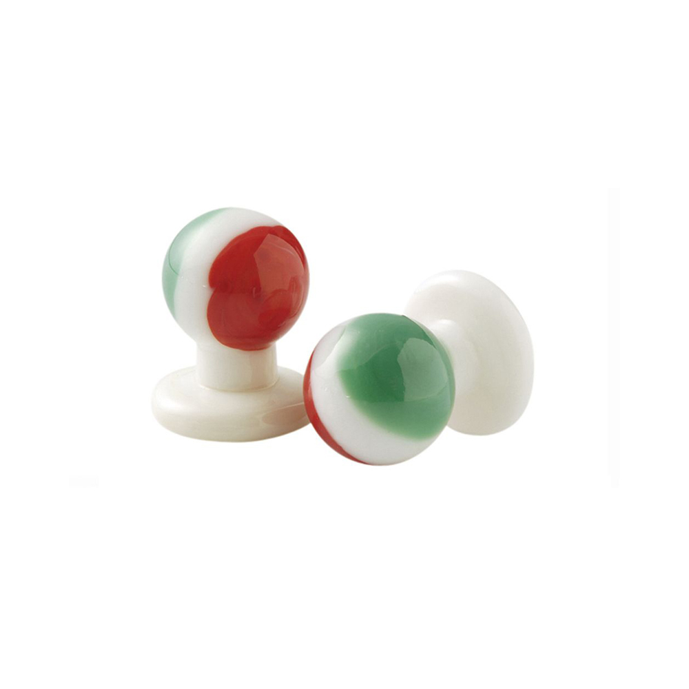 Kugelknöpfe-glas 3 farbig mit Italien-motiv.