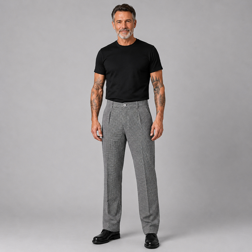 Element 3 of 5 (image) – mens trousers col. check pattern size 28