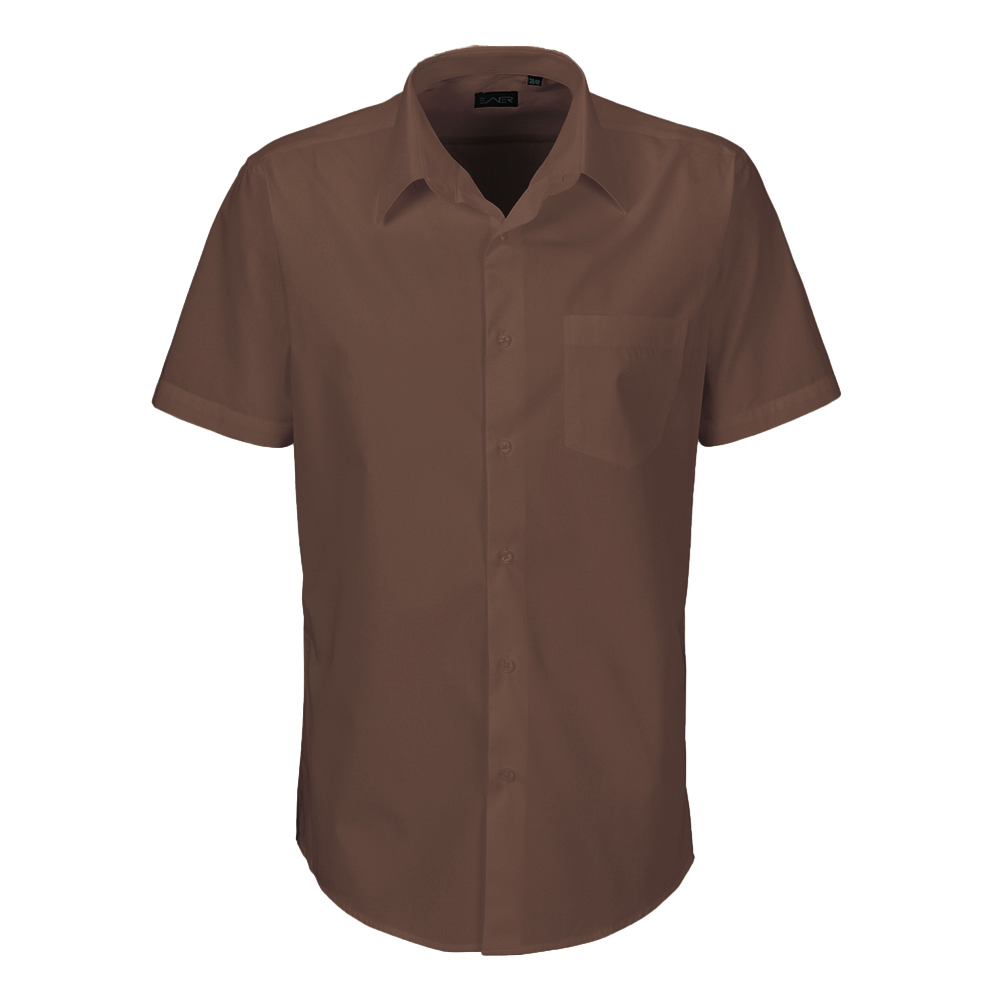 Herren Hemd halbarm mittelbraun Gr. 37/38