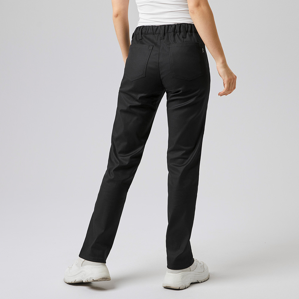 Klassische Damenhose im Five-Pocket-Style. Vielseitig einsetzbar,Gummizugbund. Lässiger Tragekomf